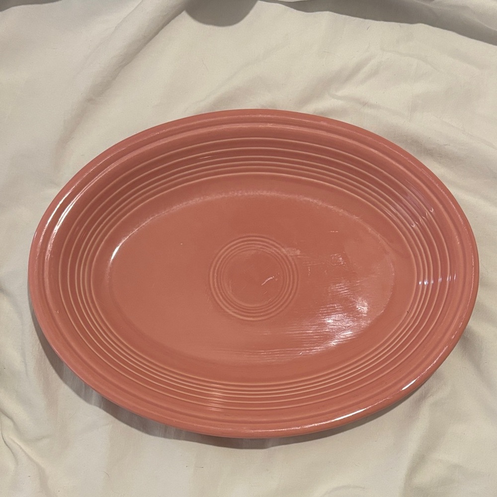 Fiesta ware 11 1/2 inch oval platter in rose pink